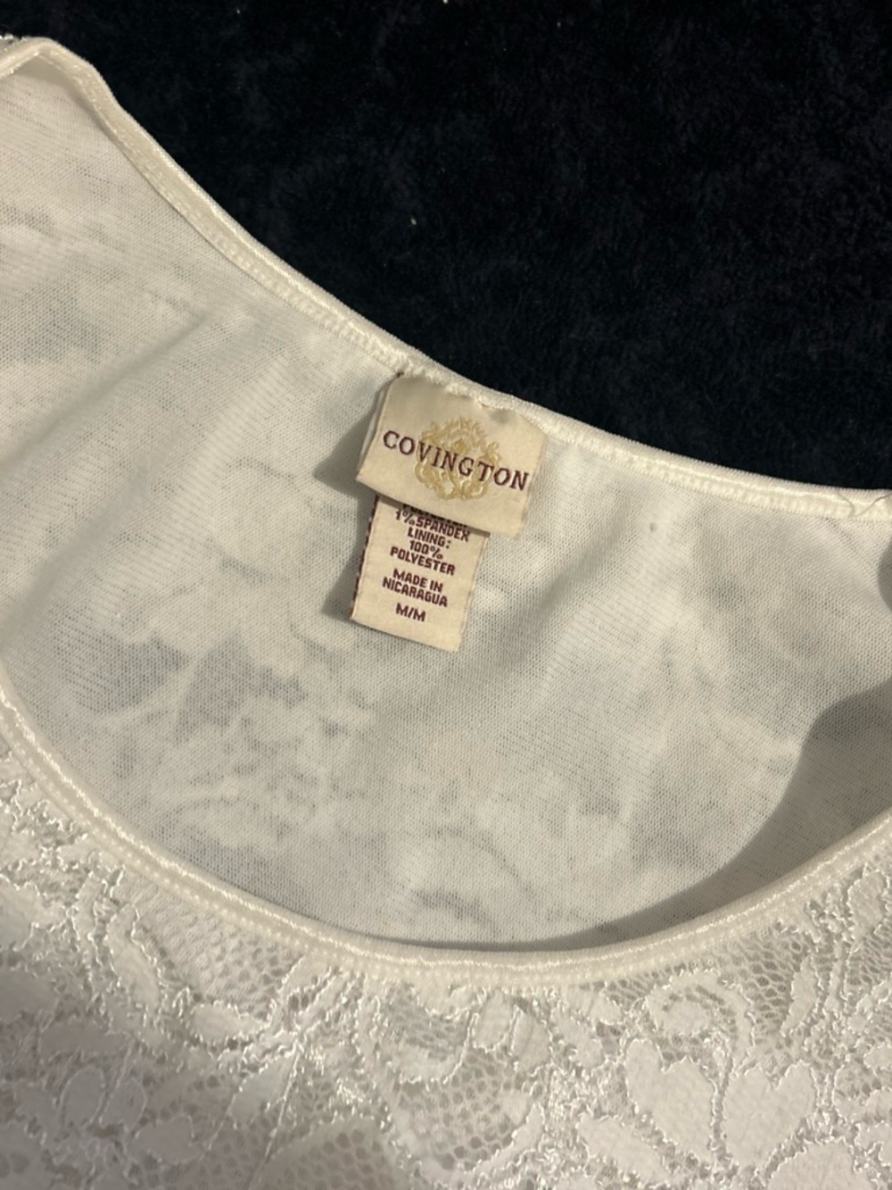 Covington Cream Lace Scoop Neck Blouse